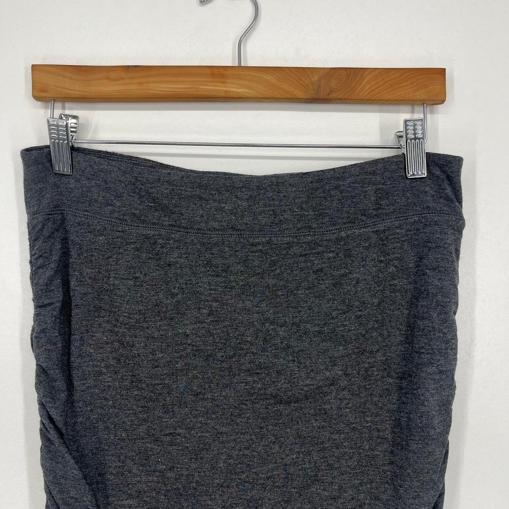 Athleta Women Heather Gray Ruched Side Stretch Skirt Small Tall - Picture 2 of 11